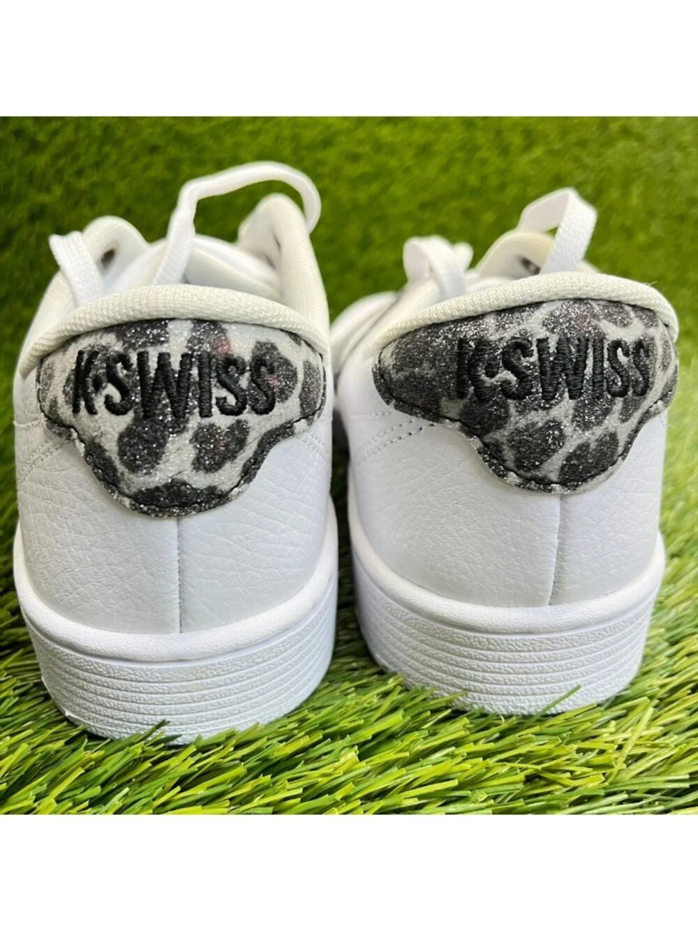 K-Swiss Court Pro II Leopard Womens Size 10 White Black Athletic Shoes Sneakers